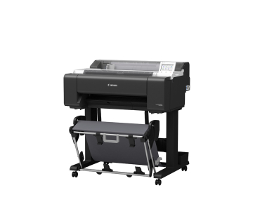 Canon imagePROGRAF TM-510M MFP Schrägansicht mit geöffnetem Auffangkorb