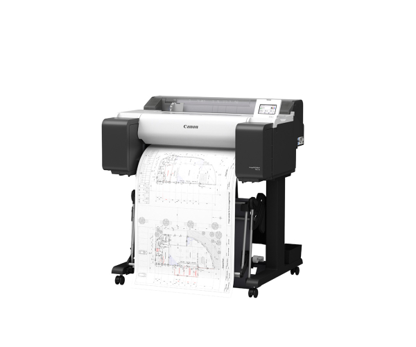Canon imagePROGRAF TM-515 Schrägansicht mit Druckausgabe